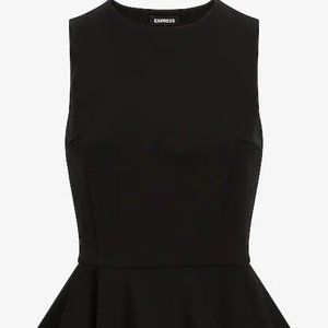 Express Ponte Crew Neck Peplum Tank